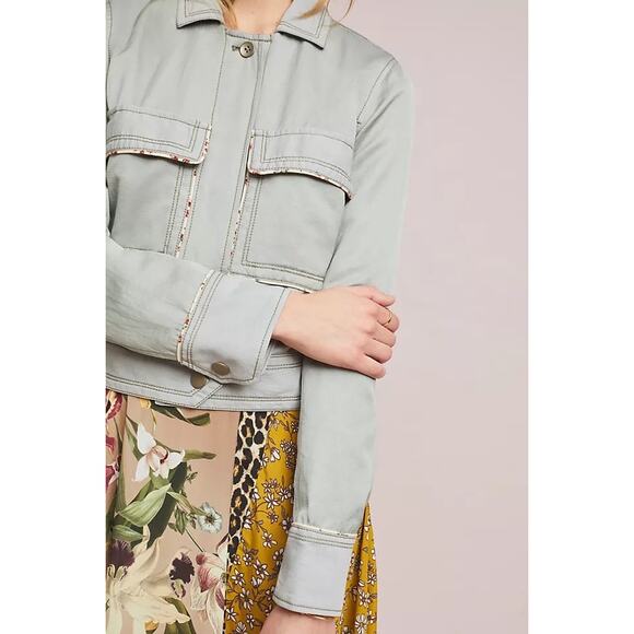 Anthropologie Piped Trucker Jacket - Picture 3 of 10